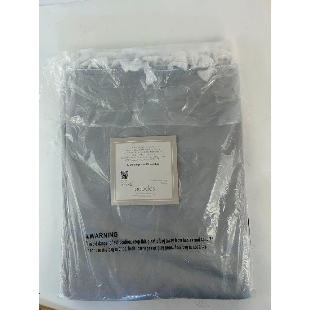 Tadpoles Crib Skirt Gray Microfiber Tassel Trim Standard Baby Bedding New 28x52